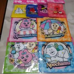 おぱんちゅうさぎ ハンドタオル 4枚 、 ジッパーバッグ 4枚