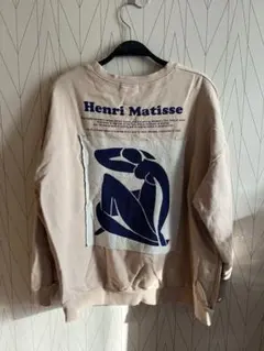 Henri Matisse アートトレーナー ベージュ スウェット クルーネック