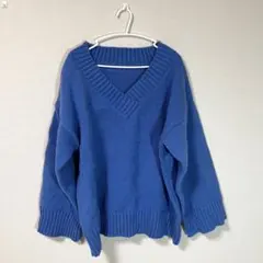 Re:EDIT リエディ モヘアタッチカラー ニット ブルー 青 L