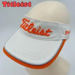 タイトリスト】Titleist サンバイザー　ゴルフ　立体ロゴ刺繍　白　オレンジのサムネイル