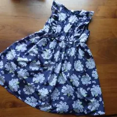 anyFAM エニィファム　あじさい柄ノースリーブワンピース 140