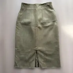 【Simplicite】オリーブグリーン タイトスカート スエード風