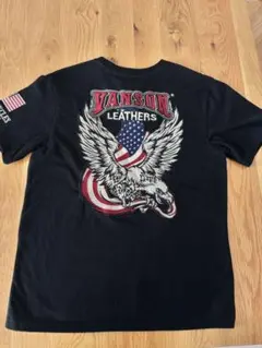 VANSON 鷲刺繍 Tシャツ 黒のサムネイル