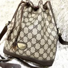 ⭐極美品⭐GUCCI PLUS バケツ型ショルダーバッグ巾着pvc×レザー