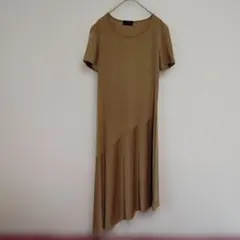 ワンピース 半袖ロングワンピース ベージュ アンクライン