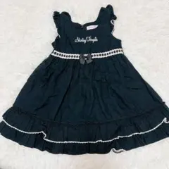 シャーリーテンプル　リボン　フリル　ワンピース　ブラック　110 フォーマル