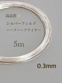 期間限定　シルバーフィルド ハーフハードワイヤー　0.3㎜　5m