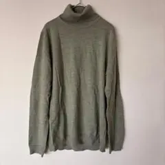 UNIQLO ユニクロ タートルネック ニット ウール100% XL カーキ