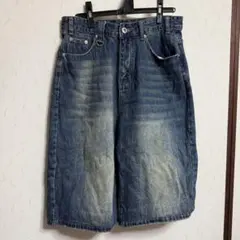 デニムパンツ　ハーフデニムパンツ