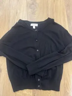 h&w クルーネックカーディガン　ブラック