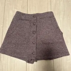 Zara kids 122cm ボルドーxグレーチェック柄バミューダパンツ