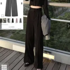 グレイル　センタープレスワイドタックロングパンツ