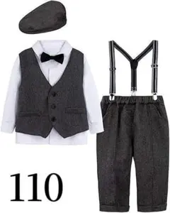 男の子 フォーマル スーツ 紳士服 お宮参り結婚式 上下セット 帽子付き 110