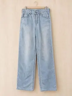 ライトブルー デニムパンツ ワイドシルエット　61