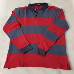 Polo Jeans Co. ラガーシャツ XL ボーダー赤黒 67