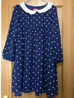 【お値下げしました❗️】　ドット柄 ネイビー ワンピース