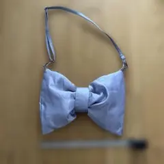 リボンショルダーバッグ★シルバーグレー
