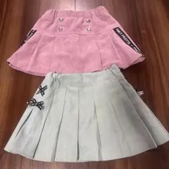 フレアスカート2点セット（ピンク・グレー）