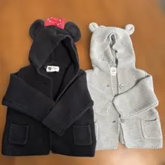 baby GAP くま耳ニットカーディガン 6〜12months 2着セット