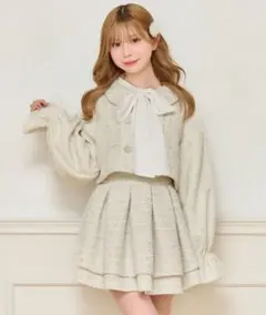 apres jour ツイードショートジャケット ミニワンピース セットアップ
