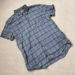 《 EDWIN エドウィン 》 半袖 チェック シャツ ブルー XL トップスのサムネイル