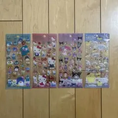 クリアキャンディシール　サンリオ　キティ　マイメロ　クロミ　ポム　４枚セット