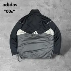 00sアディダス古着トラックジャケットモノトーンシンプルドローコード