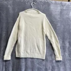 ショコラフィネローブ　アイボリー リブ編み 長袖セーター　ニット　ゆったり