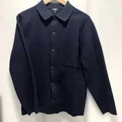 UNIQLO ミラノリブシャツカーディガン ネイビー