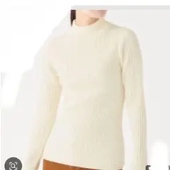 無印良品　首のチクチクをおさえた　洗えるワイドリブ編みハイネック　М