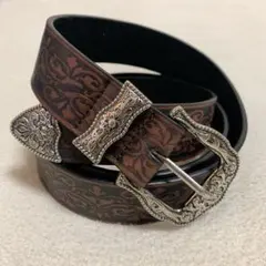 ウエスタンベルト ブラウン 130cm Y2K パンク アメカジ グランジ 古着