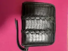 希少　ボッテガヴェネタ パイソン ブラックレザーコインケース