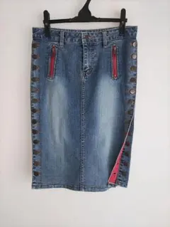 Mercury マーキュリー　デニム　タイトスカート　脇 ボタン