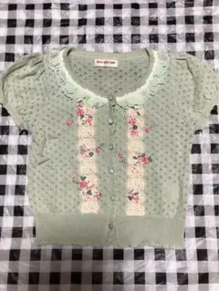 メゾピアノ   ニット刺繍入りカーディガン