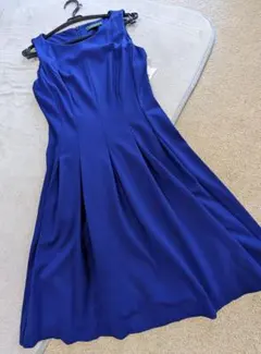 新品ラルフローレンドレス ロイヤルブルー ストレッチ フレアーワンピースUS8P