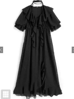 GRL シアードビードットフリルスリットワンピース［tu1704］