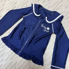 ネイビー セーラー襟 ラッシュガード　90cm 女の子　水着　1回着用