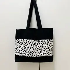 【ダルメシアン柄】訳あり！ポケットいっぱいトートバッグ サブバッグ ハンドメイド