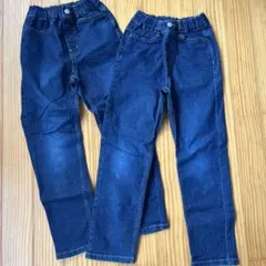 GU デニムパンツ 130 ２枚セット