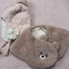 女の子　マフラー　ニット帽　まとめ売り　モコモコ　くまさん