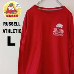 USA古着 RUSSELLATHLETIC ロンT　ロングTシャツ　レッド　Lのサムネイル