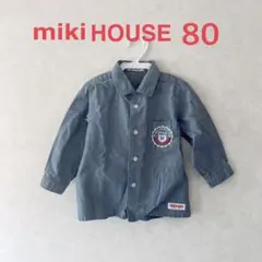 ミキハウス　デニム風長袖シャツ80 男の子　女の子