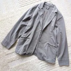3/12削除！ グレー テーラードジャケット コットン100% 柔らか Lサイズ