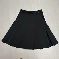 【ケイタマルヤマ】ウエストビジュー レース フレアスカート 黒 Sサイズ 綺麗めのサムネイル