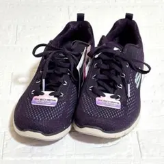 【美品】Skechers スケッチャーズ 23.5cm パープル 軽量スニーカー