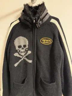 vanson スカルデザイン ニットセーター 裏ボア Lサイズ