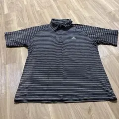adidas ゴルフシャツ ハーフジップ ボーダー ブラック XO