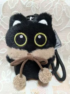 黒猫 ぬいぐるみ マスコット キーホルダー(⁠B)ブラウン