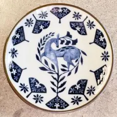 福田利之さん　豆皿　１枚　波佐見焼　鹿　銀杏　イチョウ　小皿　動物　作家物　食器