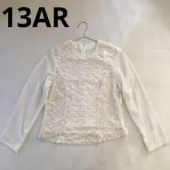 レディース　トップス　長袖　レース　シースルー　白